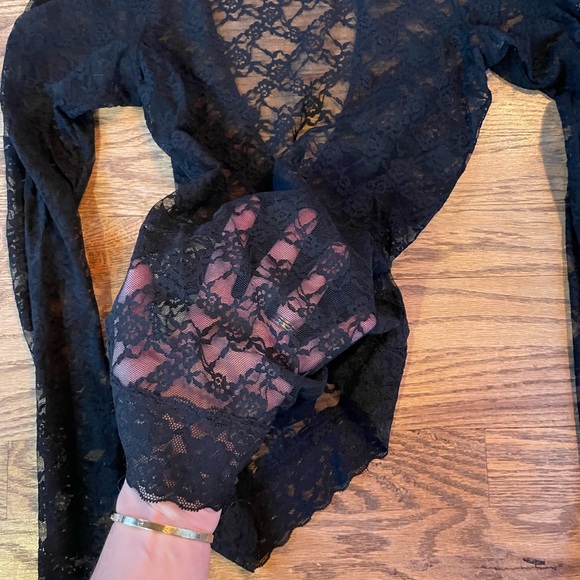 H&M sheer black lace bodysuit, size XS - Picture 2 of 5
